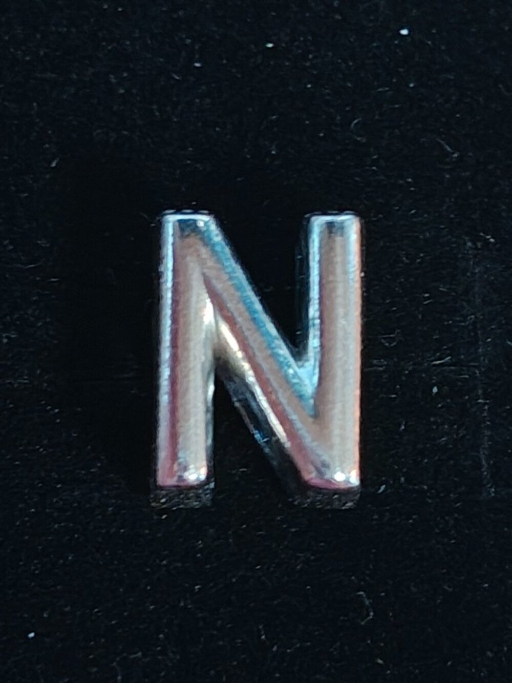 Authentic Pandora Open Letter N Charm 797468 Sterling Silver Alphabet Heart